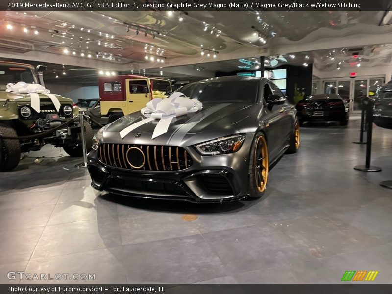 designo Graphite Grey Magno (Matte) / Magma Grey/Black w/Yellow Stitching 2019 Mercedes-Benz AMG GT 63 S Edition 1