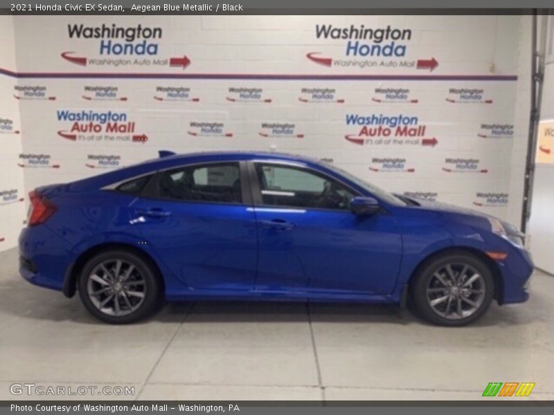 Aegean Blue Metallic / Black 2021 Honda Civic EX Sedan