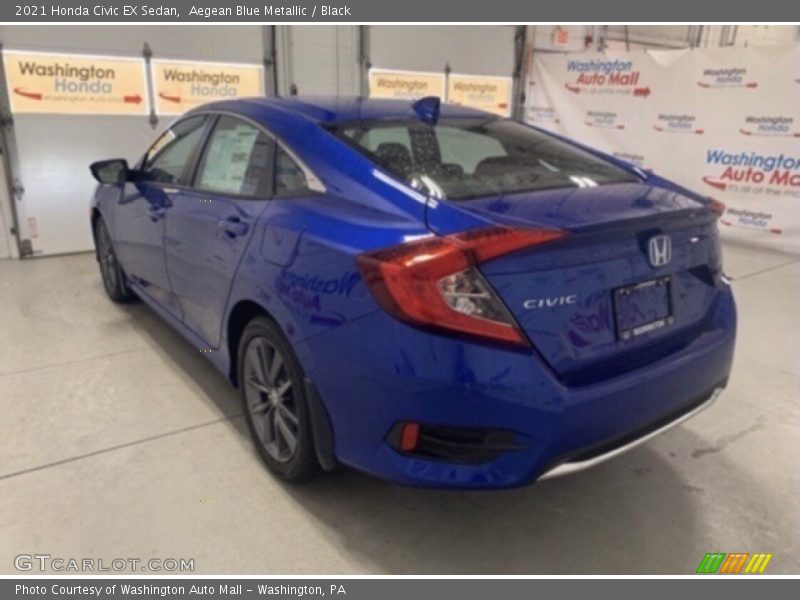 Aegean Blue Metallic / Black 2021 Honda Civic EX Sedan