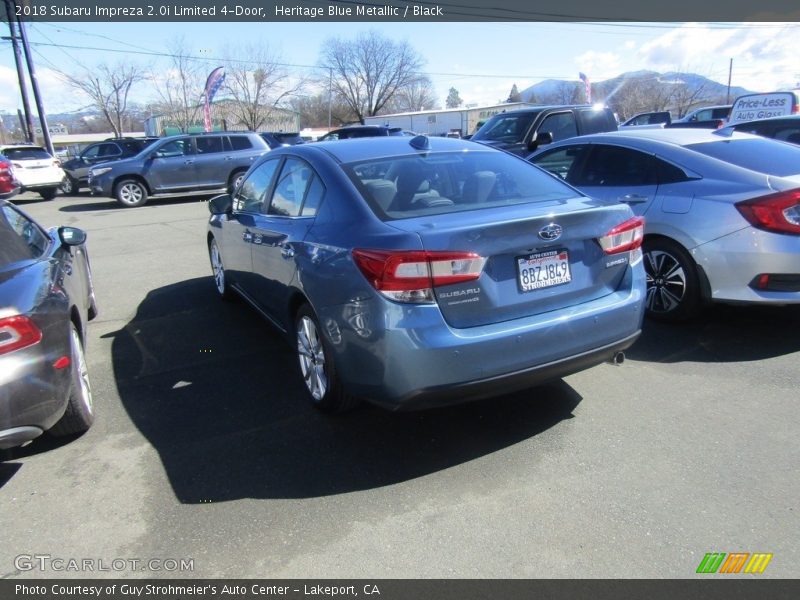 Heritage Blue Metallic / Black 2018 Subaru Impreza 2.0i Limited 4-Door