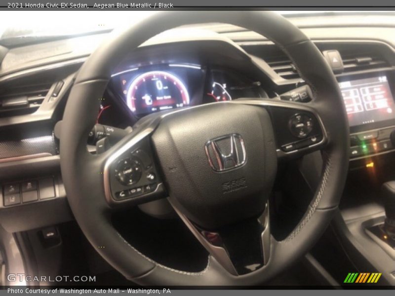 Aegean Blue Metallic / Black 2021 Honda Civic EX Sedan