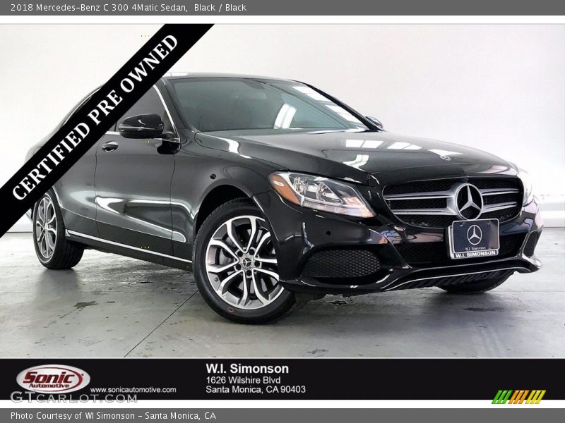 Black / Black 2018 Mercedes-Benz C 300 4Matic Sedan