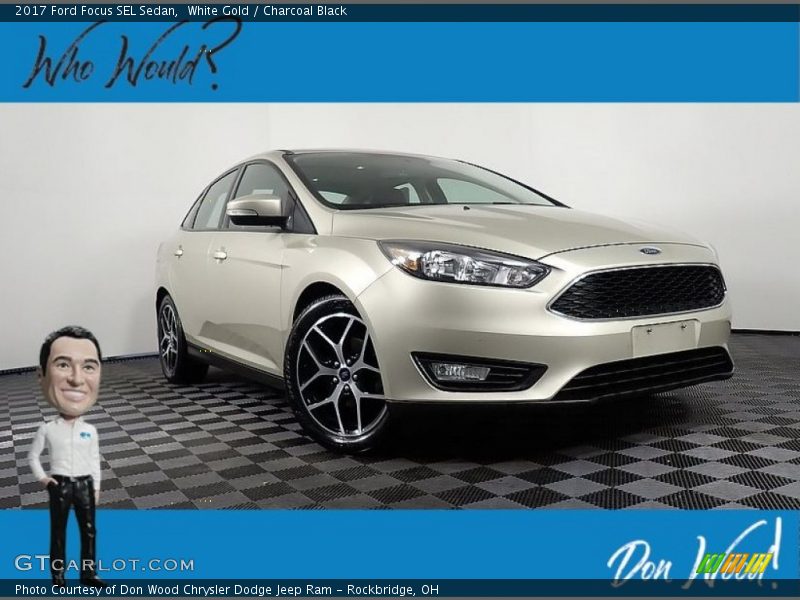 White Gold / Charcoal Black 2017 Ford Focus SEL Sedan