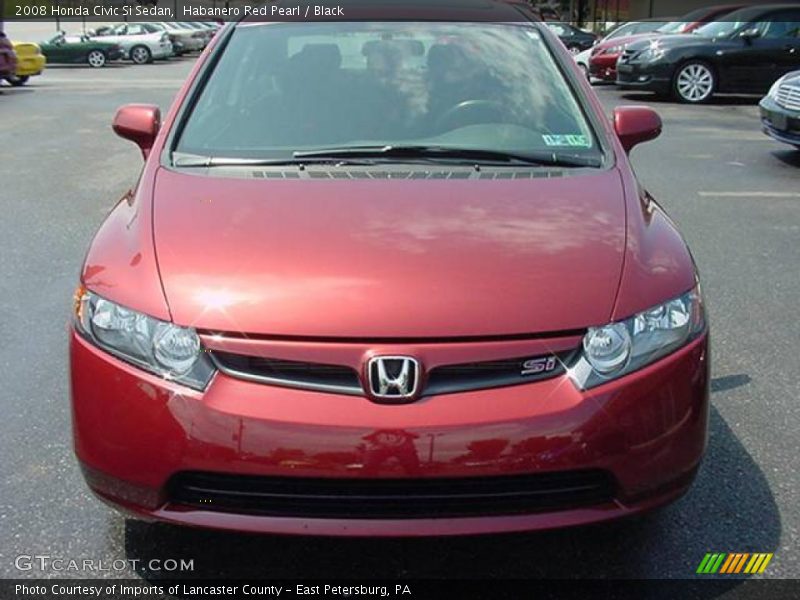 Habanero Red Pearl / Black 2008 Honda Civic Si Sedan