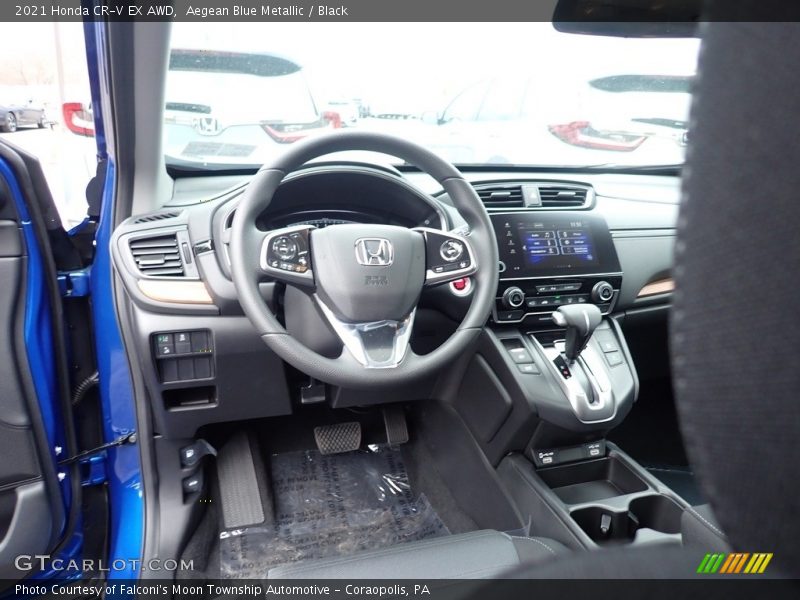 Aegean Blue Metallic / Black 2021 Honda CR-V EX AWD