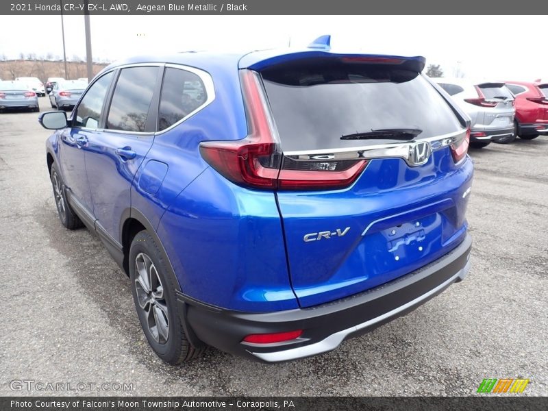 Aegean Blue Metallic / Black 2021 Honda CR-V EX-L AWD