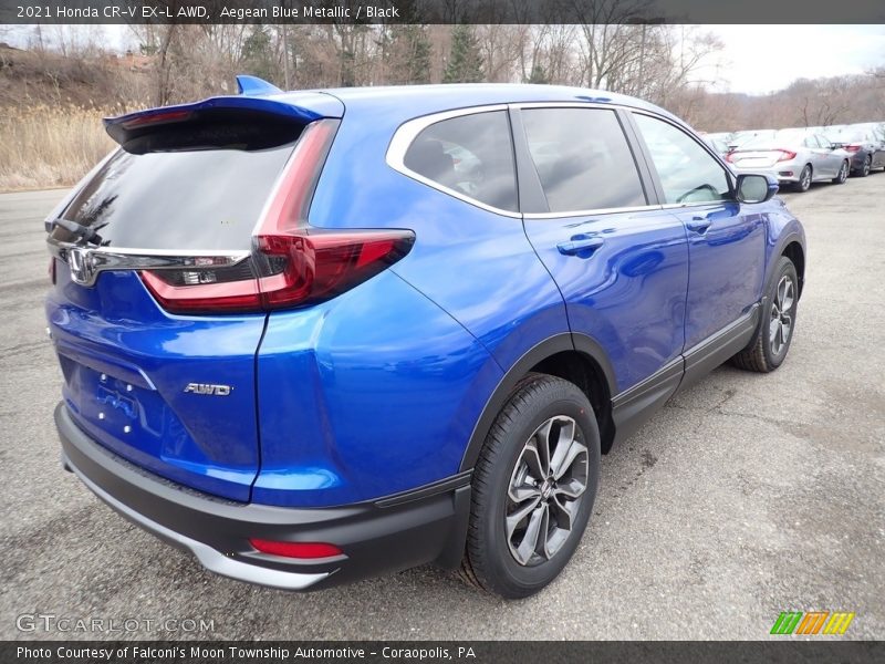 Aegean Blue Metallic / Black 2021 Honda CR-V EX-L AWD
