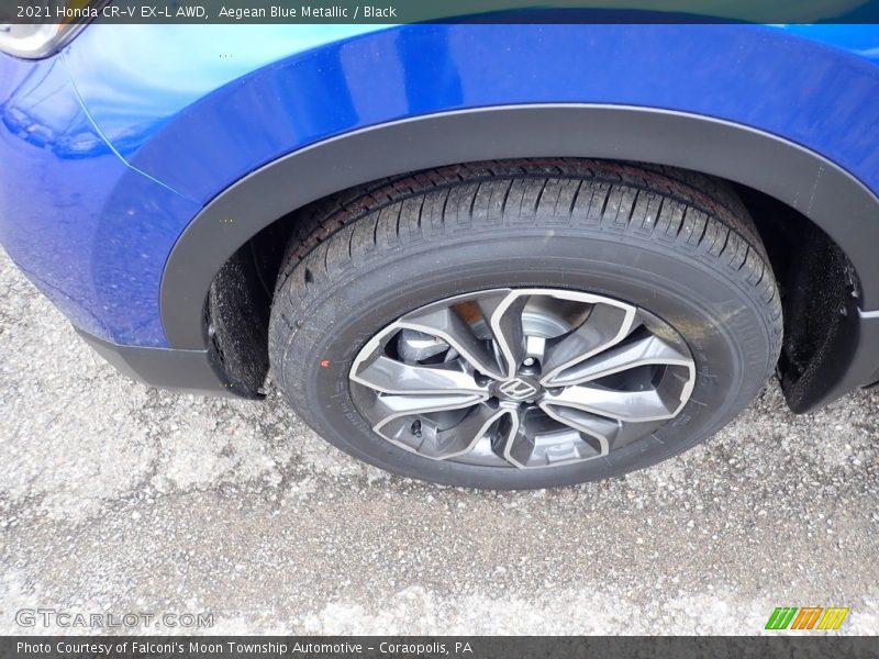 Aegean Blue Metallic / Black 2021 Honda CR-V EX-L AWD