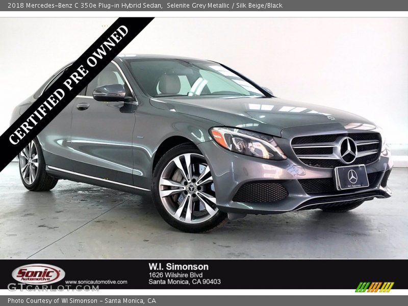 Selenite Grey Metallic / Silk Beige/Black 2018 Mercedes-Benz C 350e Plug-in Hybrid Sedan