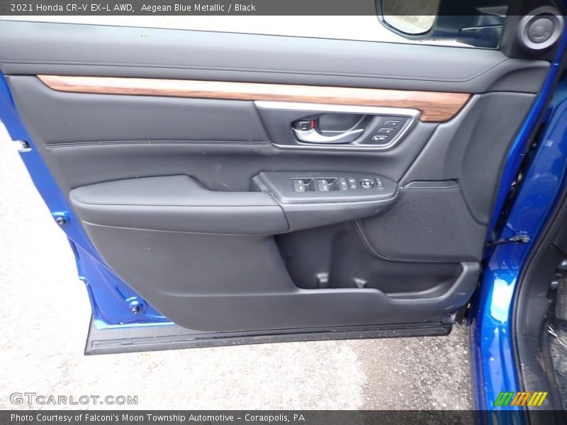 Aegean Blue Metallic / Black 2021 Honda CR-V EX-L AWD