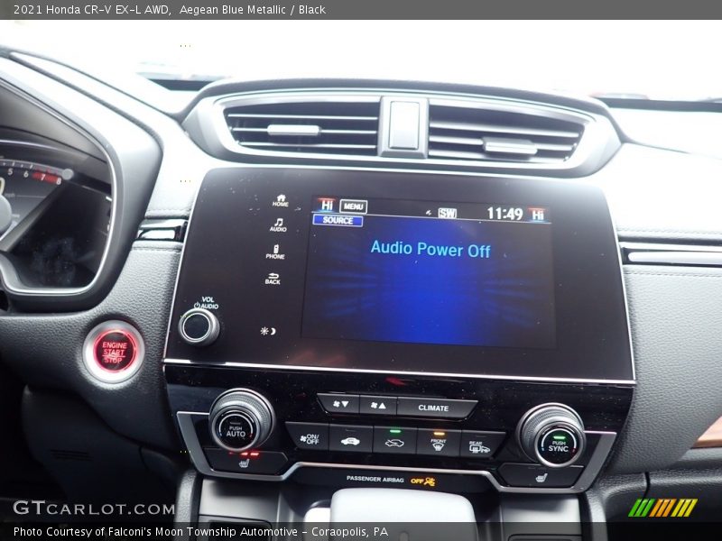 Aegean Blue Metallic / Black 2021 Honda CR-V EX-L AWD