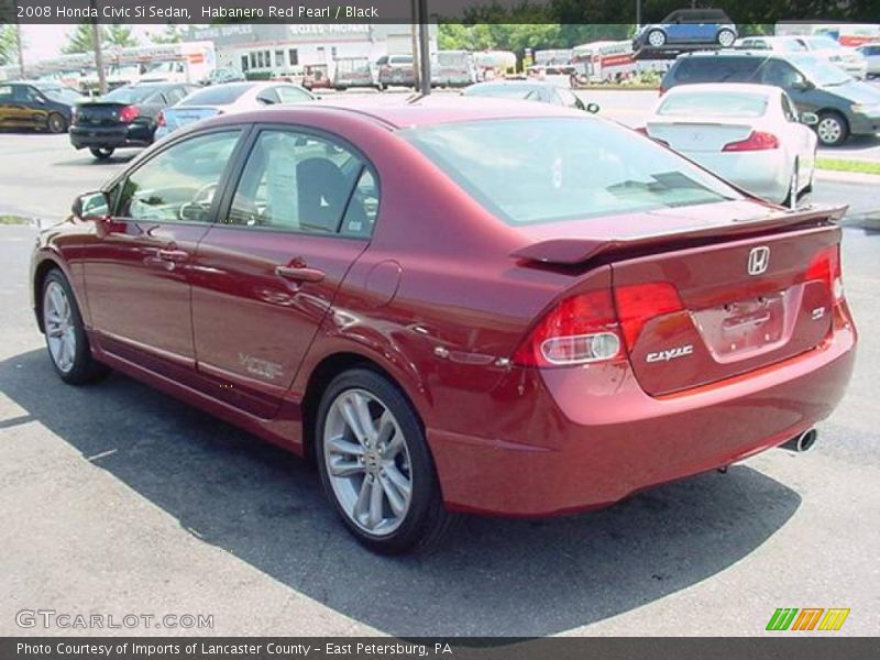Habanero Red Pearl / Black 2008 Honda Civic Si Sedan
