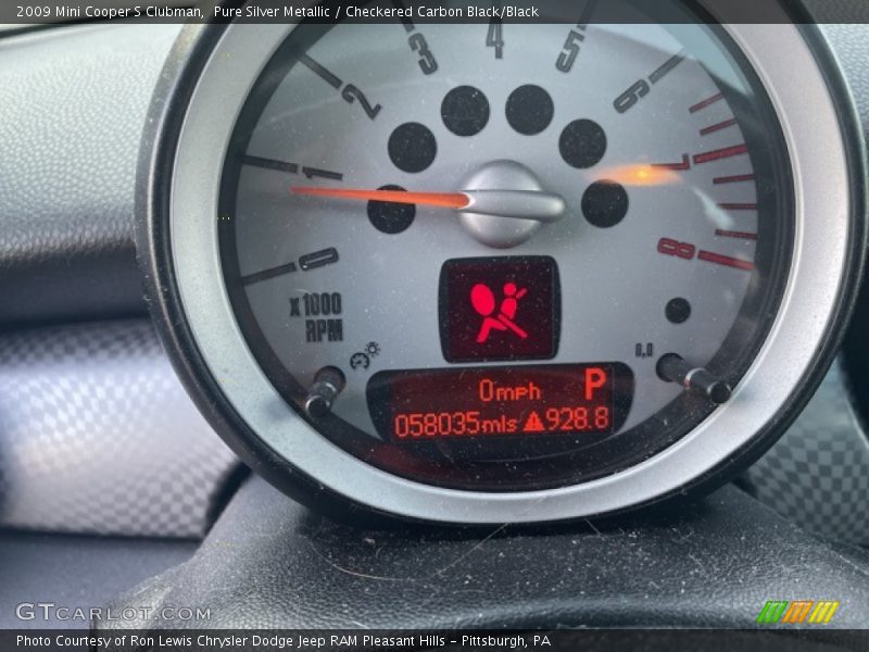 Pure Silver Metallic / Checkered Carbon Black/Black 2009 Mini Cooper S Clubman