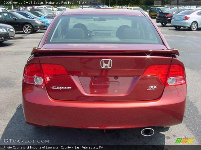 Habanero Red Pearl / Black 2008 Honda Civic Si Sedan