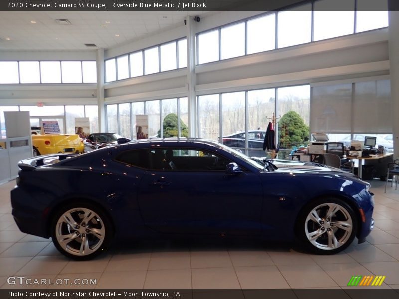 Riverside Blue Metallic / Jet Black 2020 Chevrolet Camaro SS Coupe