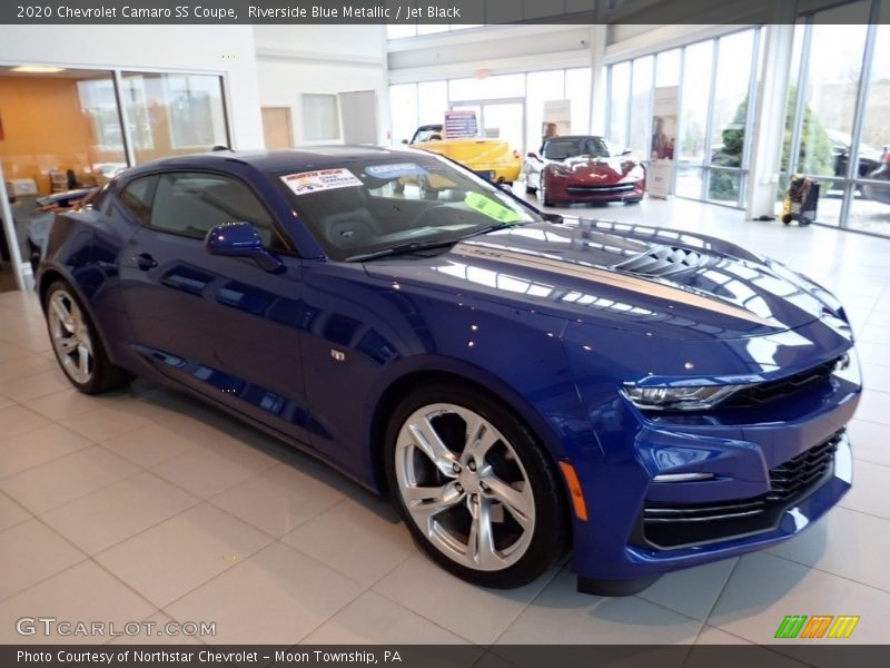 Riverside Blue Metallic / Jet Black 2020 Chevrolet Camaro SS Coupe