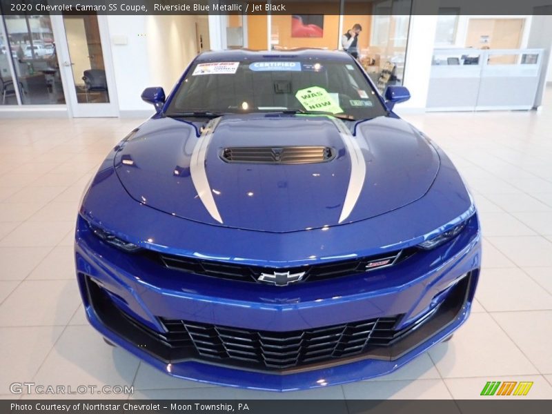 Riverside Blue Metallic / Jet Black 2020 Chevrolet Camaro SS Coupe