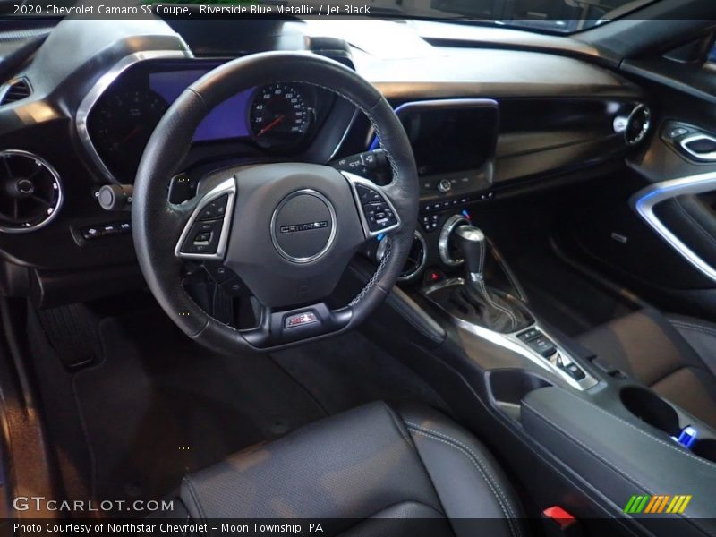 Riverside Blue Metallic / Jet Black 2020 Chevrolet Camaro SS Coupe