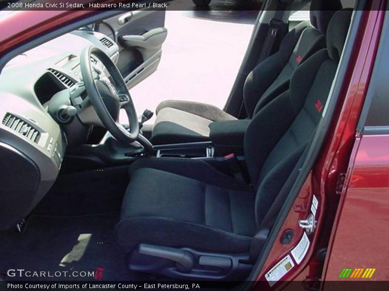 Habanero Red Pearl / Black 2008 Honda Civic Si Sedan