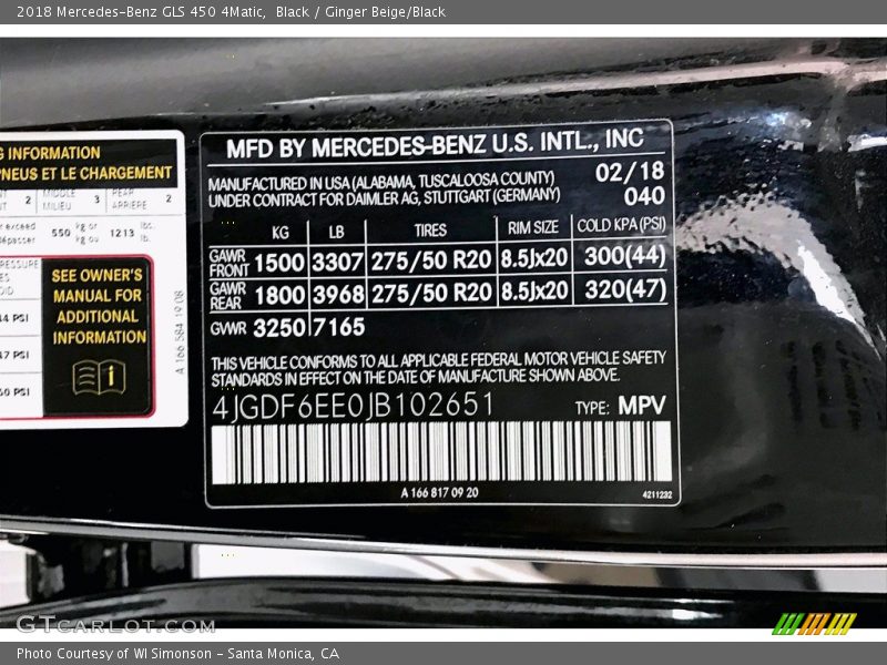 Black / Ginger Beige/Black 2018 Mercedes-Benz GLS 450 4Matic