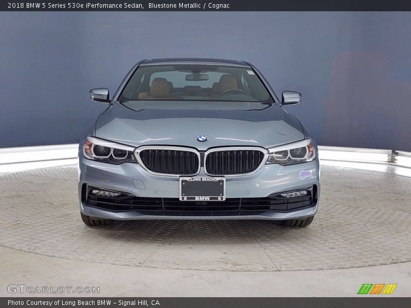 Bluestone Metallic / Cognac 2018 BMW 5 Series 530e iPerfomance Sedan