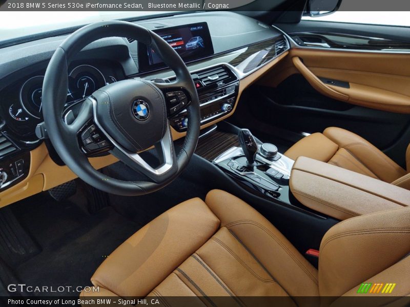 Bluestone Metallic / Cognac 2018 BMW 5 Series 530e iPerfomance Sedan