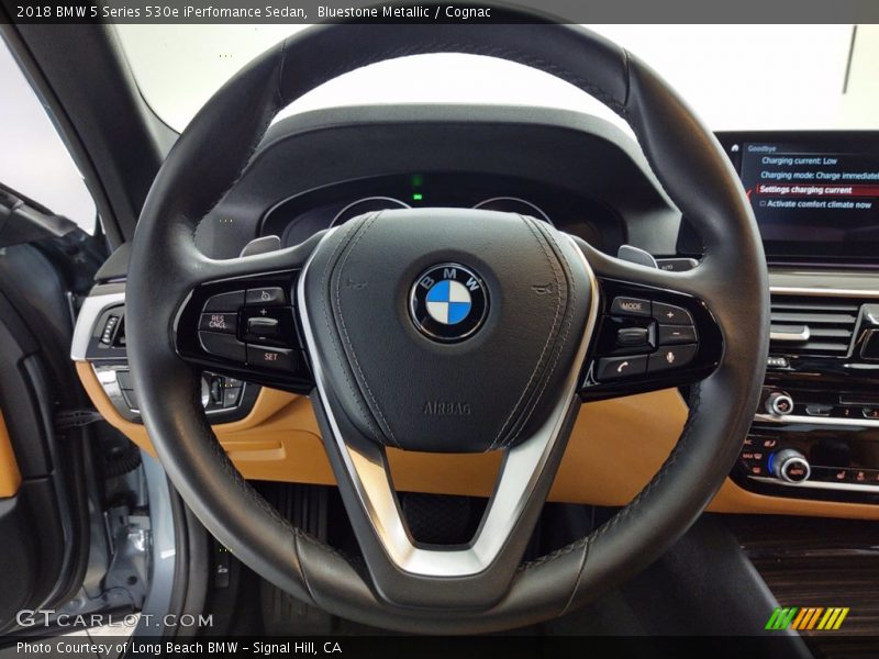 Bluestone Metallic / Cognac 2018 BMW 5 Series 530e iPerfomance Sedan