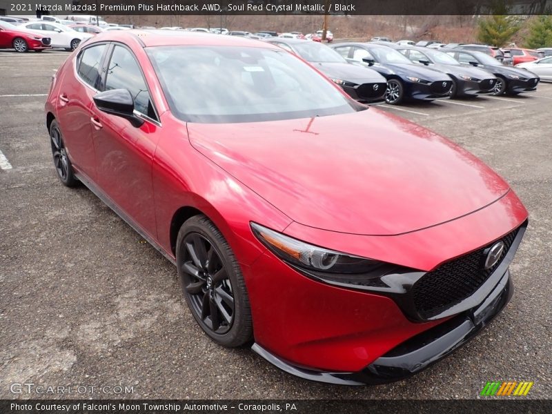 Soul Red Crystal Metallic / Black 2021 Mazda Mazda3 Premium Plus Hatchback AWD