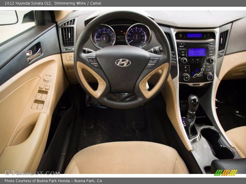 Shimmering White / Camel 2012 Hyundai Sonata GLS