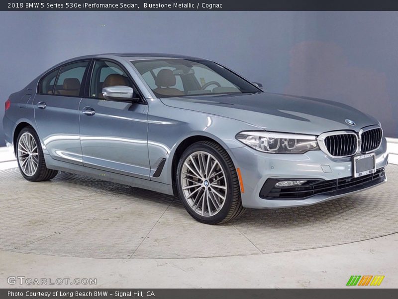 Bluestone Metallic / Cognac 2018 BMW 5 Series 530e iPerfomance Sedan
