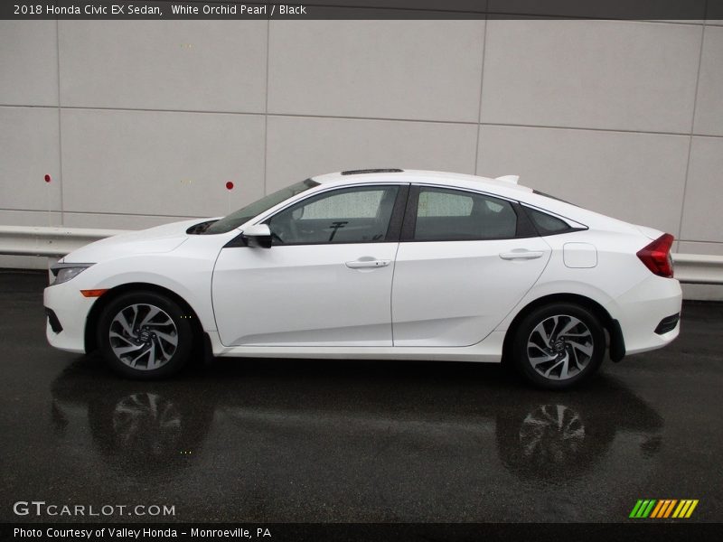 White Orchid Pearl / Black 2018 Honda Civic EX Sedan