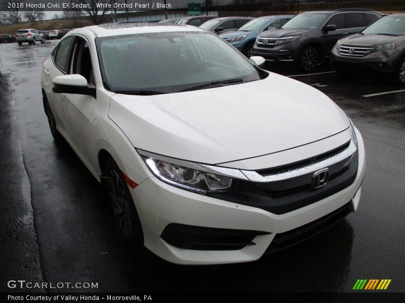 White Orchid Pearl / Black 2018 Honda Civic EX Sedan