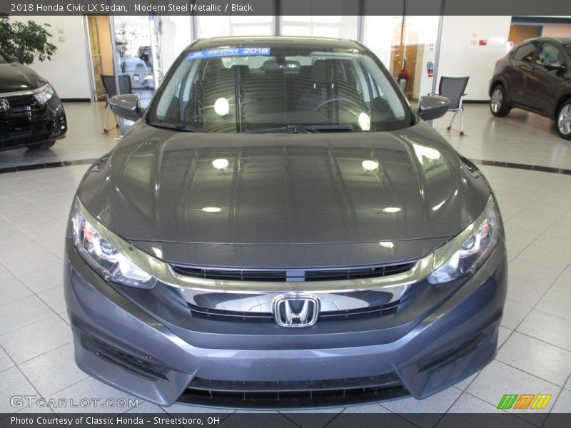 Modern Steel Metallic / Black 2018 Honda Civic LX Sedan