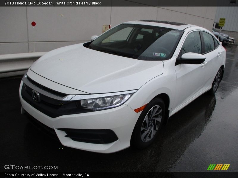 White Orchid Pearl / Black 2018 Honda Civic EX Sedan