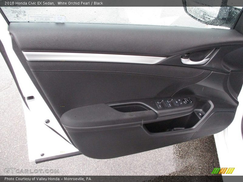 White Orchid Pearl / Black 2018 Honda Civic EX Sedan
