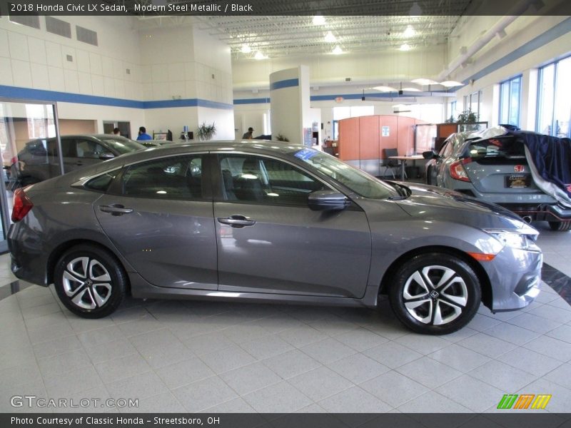 Modern Steel Metallic / Black 2018 Honda Civic LX Sedan