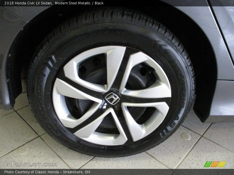 Modern Steel Metallic / Black 2018 Honda Civic LX Sedan