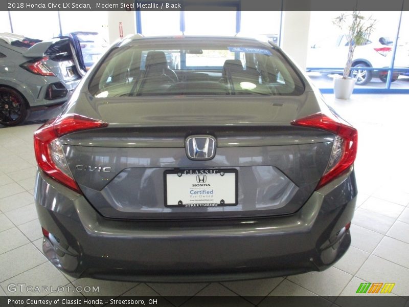 Modern Steel Metallic / Black 2018 Honda Civic LX Sedan