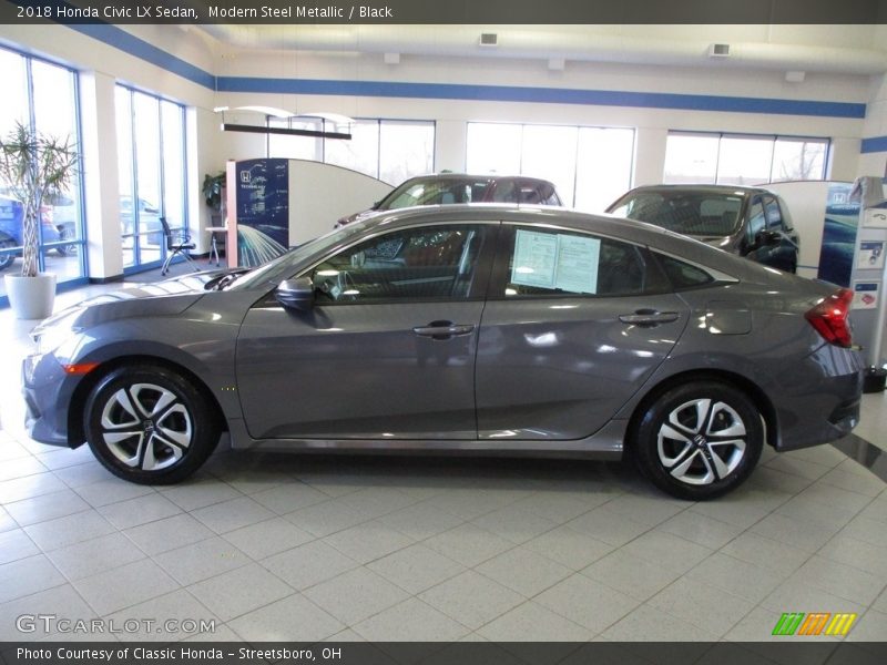 Modern Steel Metallic / Black 2018 Honda Civic LX Sedan
