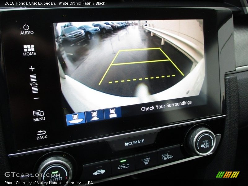 White Orchid Pearl / Black 2018 Honda Civic EX Sedan