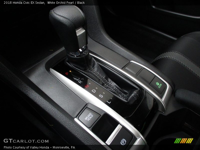 White Orchid Pearl / Black 2018 Honda Civic EX Sedan