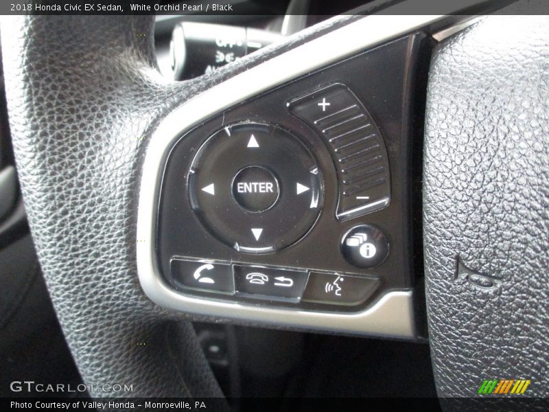 White Orchid Pearl / Black 2018 Honda Civic EX Sedan