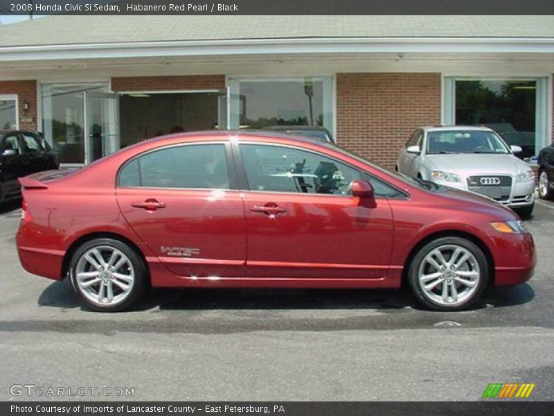 Habanero Red Pearl / Black 2008 Honda Civic Si Sedan
