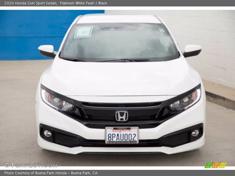 Platinum White Pearl / Black 2020 Honda Civic Sport Sedan