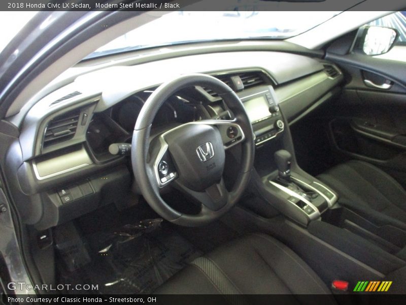 Modern Steel Metallic / Black 2018 Honda Civic LX Sedan