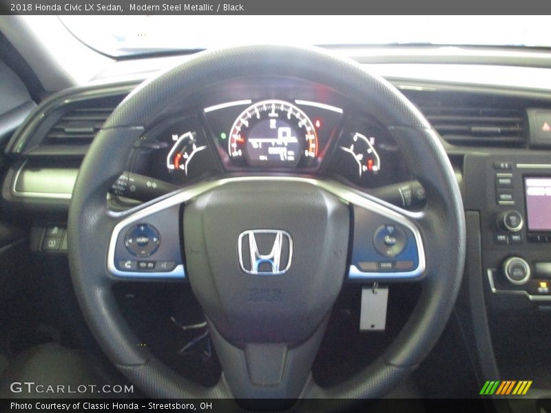 Modern Steel Metallic / Black 2018 Honda Civic LX Sedan