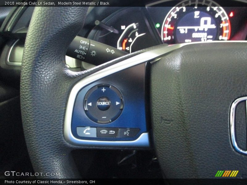 Modern Steel Metallic / Black 2018 Honda Civic LX Sedan