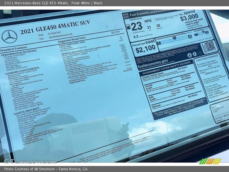 Polar White / Black 2021 Mercedes-Benz GLE 450 4Matic