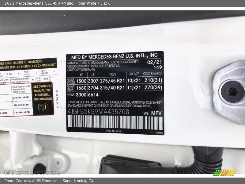 Polar White / Black 2021 Mercedes-Benz GLE 450 4Matic