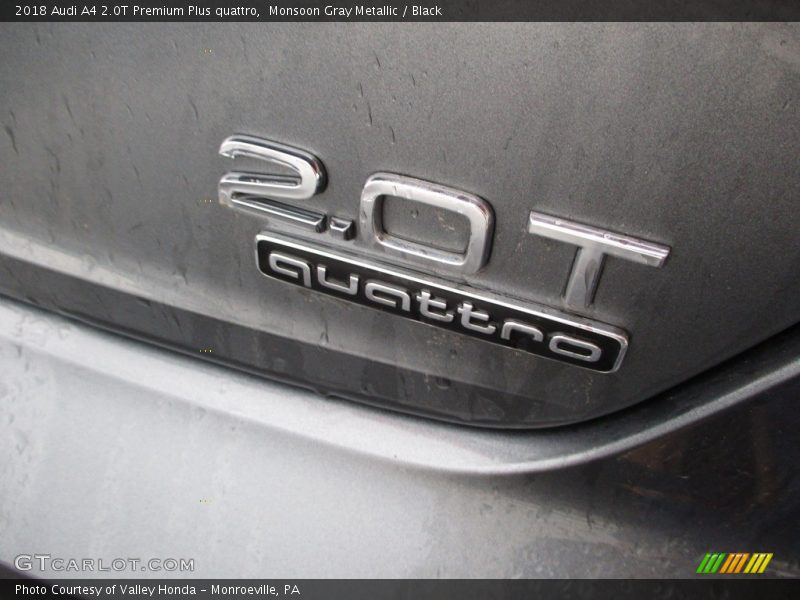 Monsoon Gray Metallic / Black 2018 Audi A4 2.0T Premium Plus quattro